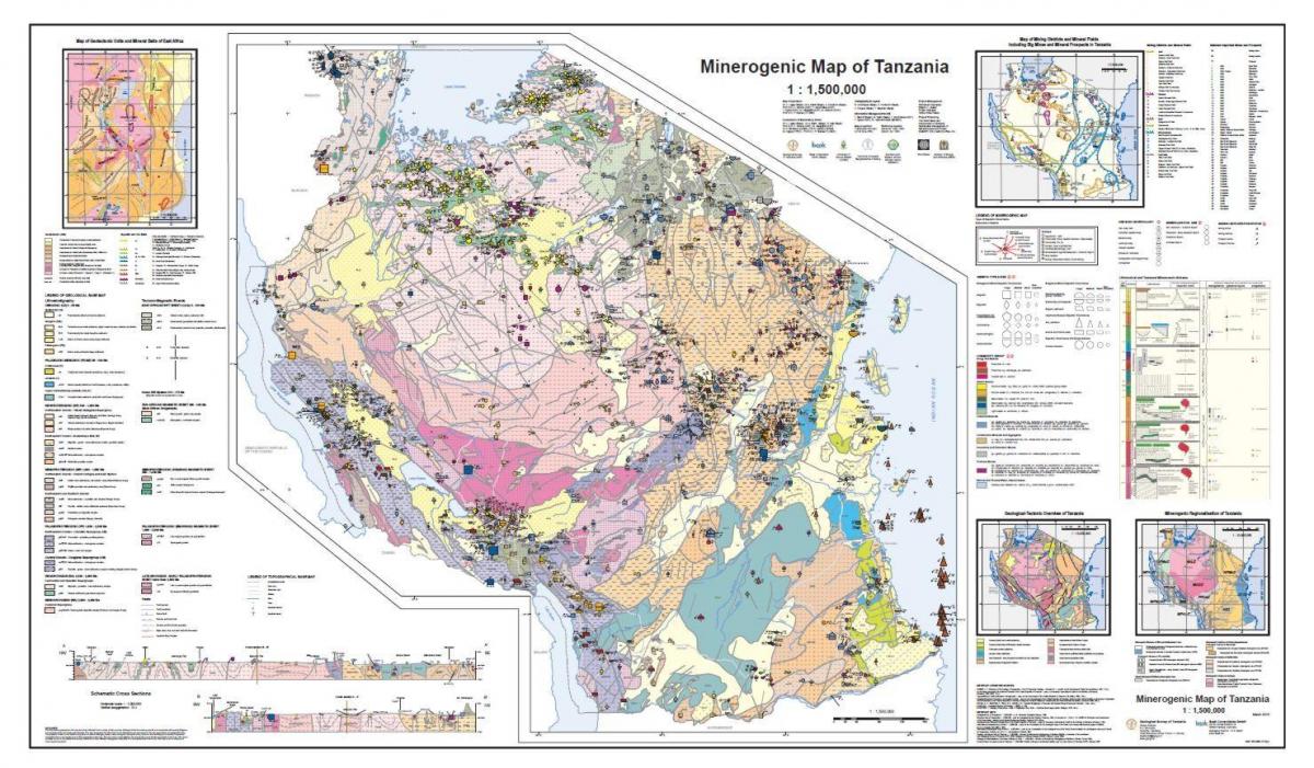 ģeoloģijas un minerālu kartes, tanzānijas