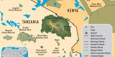 Karte kilimandžāro tanzānijas