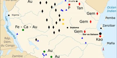 Karte tanzānija dabas resursu