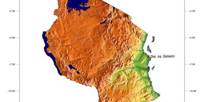 Karte tanzānija pacēlums