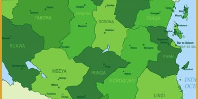 Karte tanzānija veģetācijas