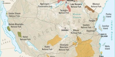 Kartes tanzānijas safari 